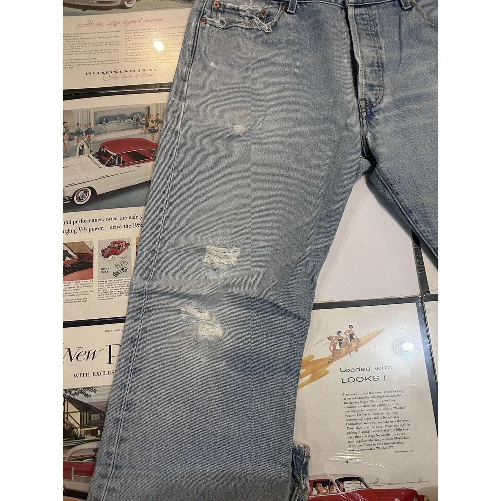 Vintage Levi's 501 Jeans Mens 38x33 Original Fit Button Fly Blue Denim 90s